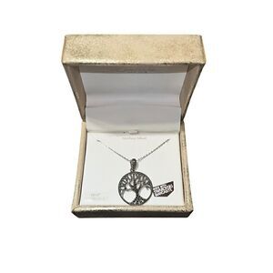 Kanishka 925 Sterling Swarovski Marcasite Tree Of Life Necklace NIB